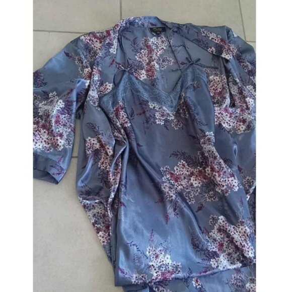 Thalia Sodi | Floral Print Woven Long Wrap Robe and Lace-Trim Nightgown - Picture 1 of 14